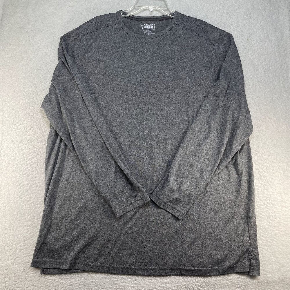 Foundry Supply Co Shirt Mens 2XLT Gray Long Sleeve Polyester Tee Shirt